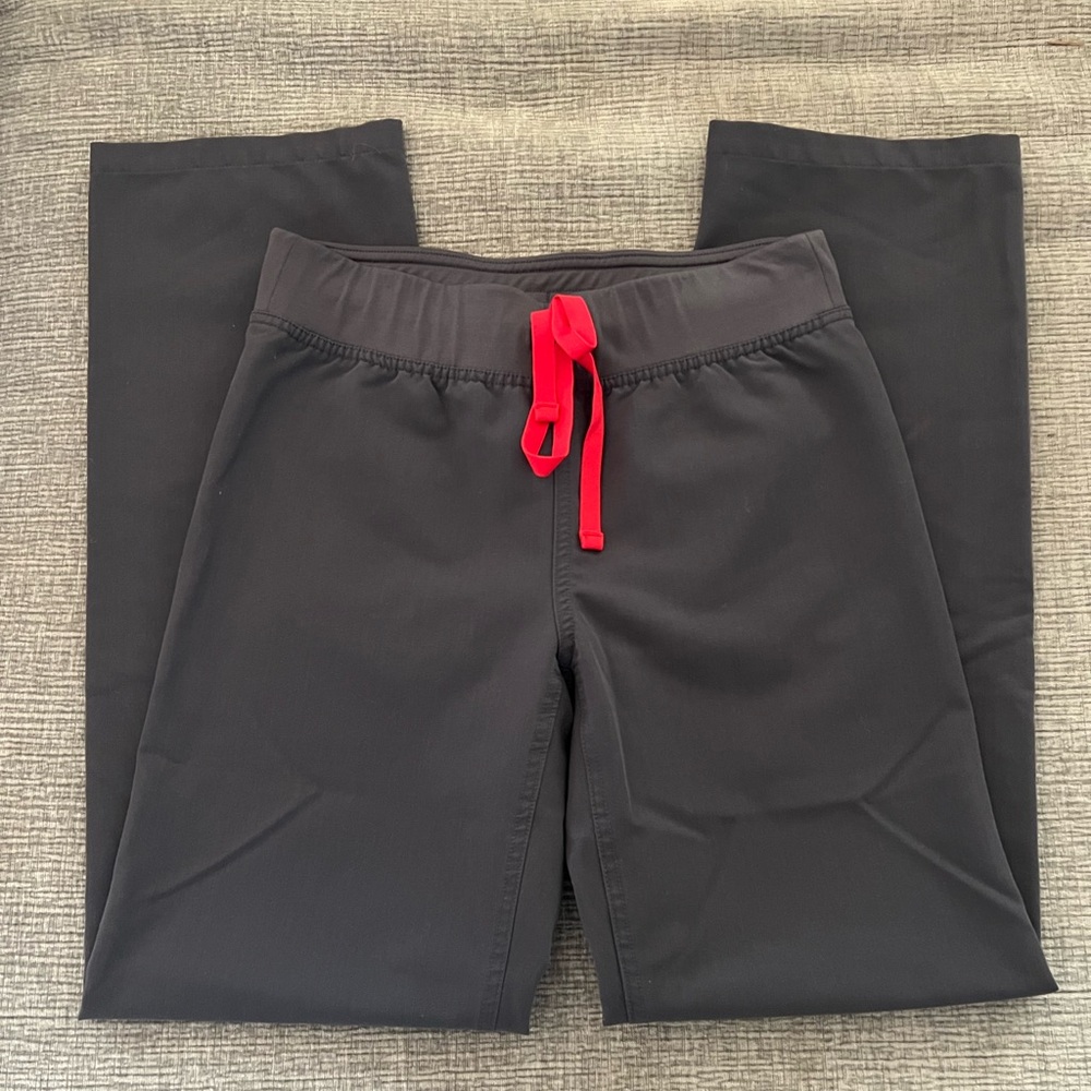 Figs gray and red scrub pants